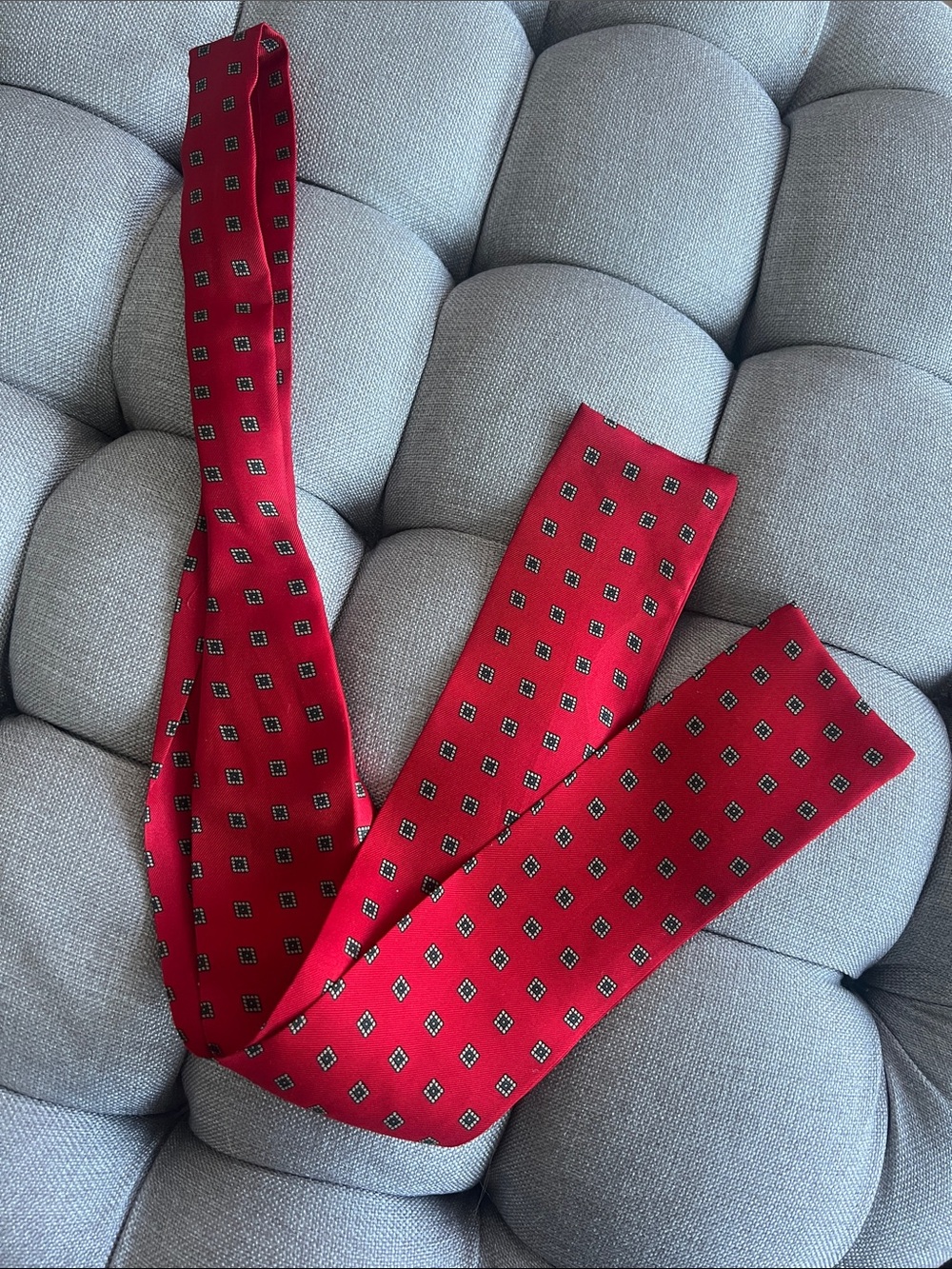 Red Patterned Women's Silk Neck Scarf